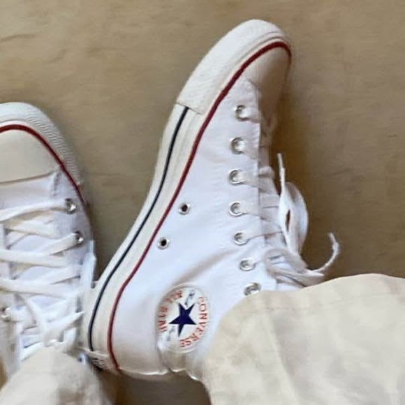BRAND NEW men converse all star hi top white shoes size US 12 & US 13 - Picture 6 of 10